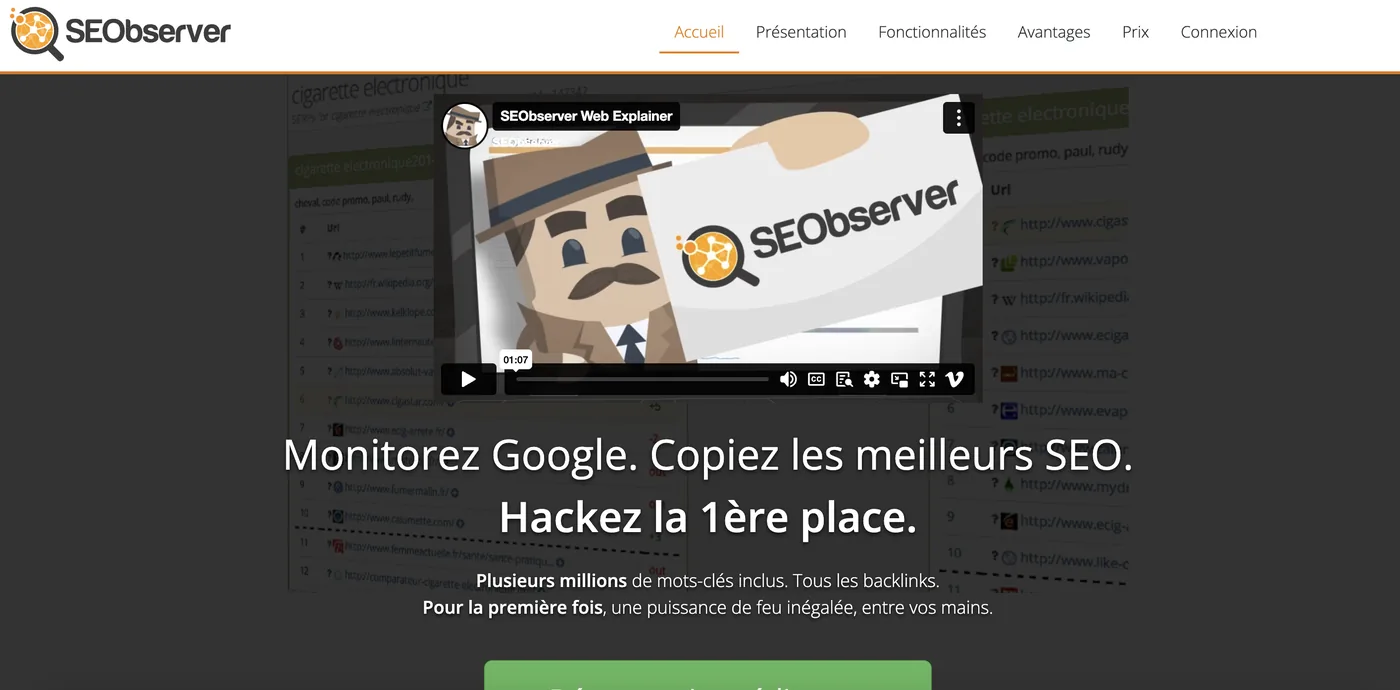 SEObserver : avis complet sur l'outil SEO